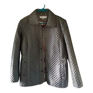 Larry Levine Women's Quilted Gray Jacket Size M